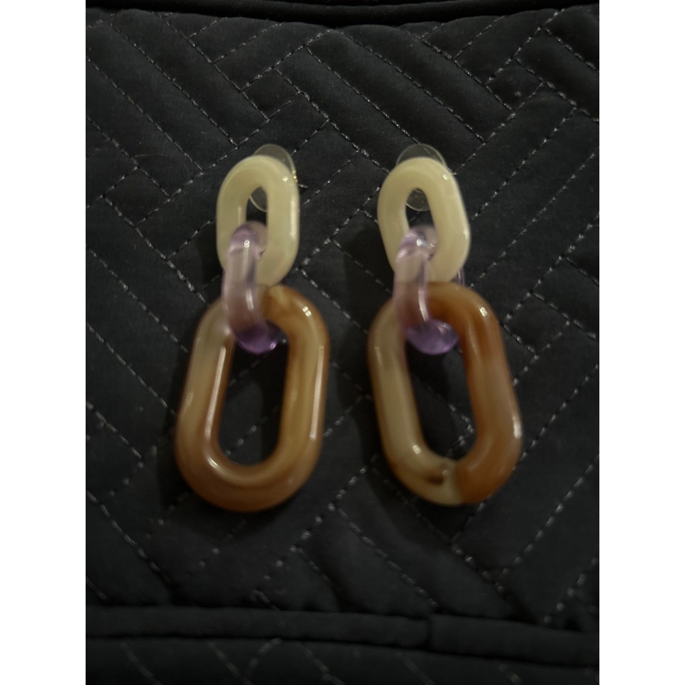 Resin Drop Dangle Earrings -‎ Link Statement Earrings
